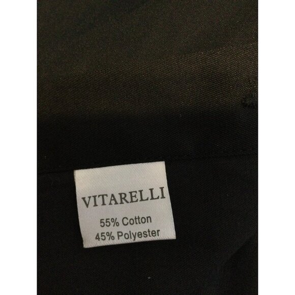 Vitarelli Mens Slim Fit Button-Up Dress Shirt Long Sleeves Collared Black Size 1 - Picture 7 of 8